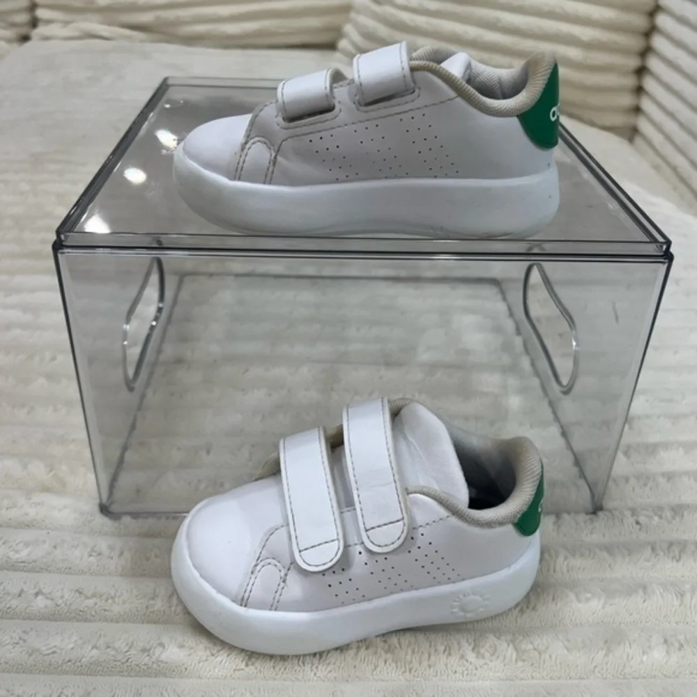 adidas Kids Advantage Shoe/Sneakers Size Kids 6K Color White And Green
